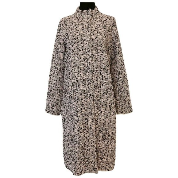 Missoni Italy Wool Metallic Tweed Midi Sweater Coat Pink/Black Sz 38 (US 2)